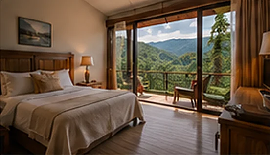 Habitación con ventanal al valle